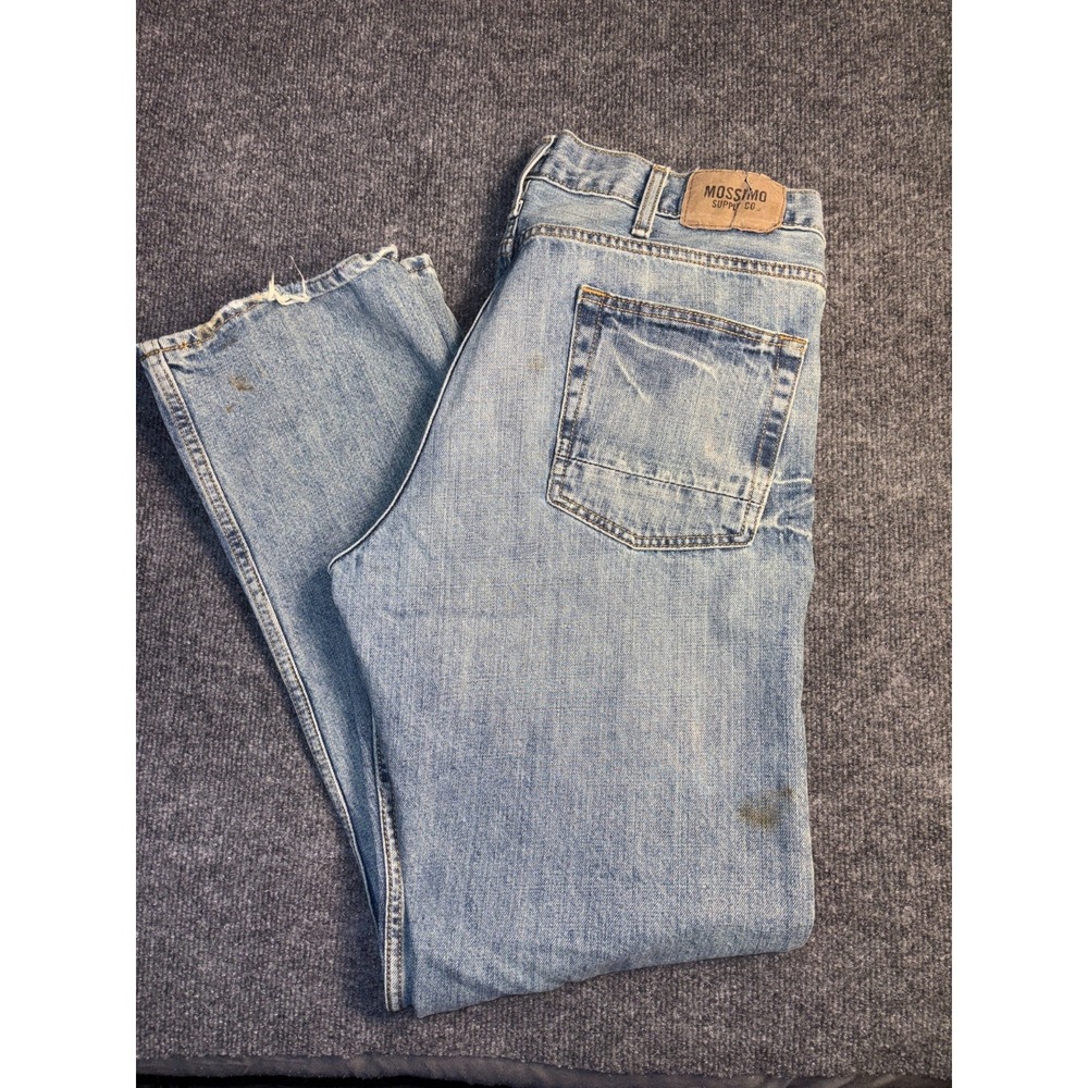 Mossimo Supply Co. Droit Etroit Jeans Men 36x32 Blue Denim Slim Fit Straight Leg